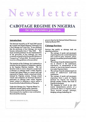 Cabotage Regime in Nigeria - The Implementation Guidelines