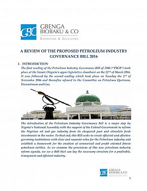 Petroleum Industry Governance Bill