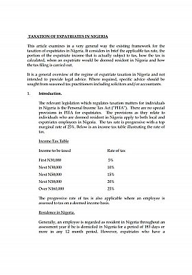Taxation of Expatriate